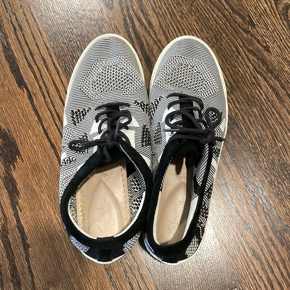 Clarks mesh sneakers black and white